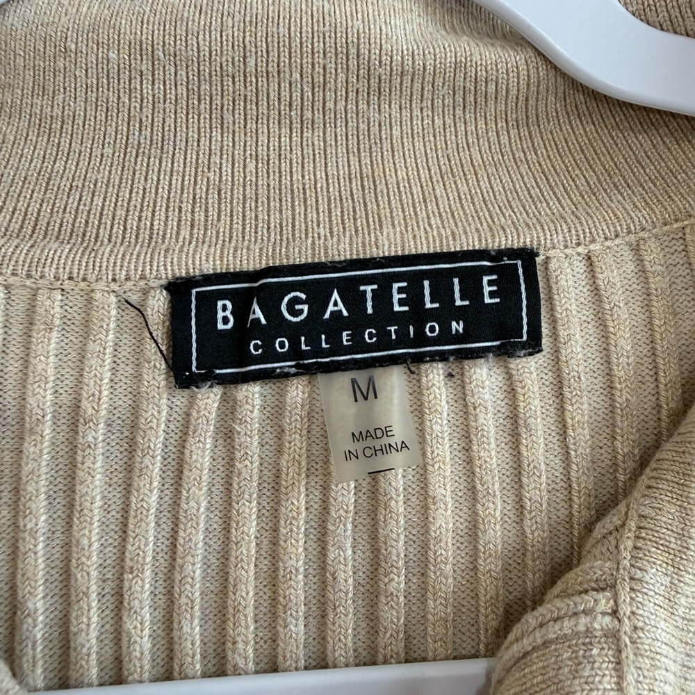 Bagatelle Beige Ribbed Cardigan - Picture 3 of 5